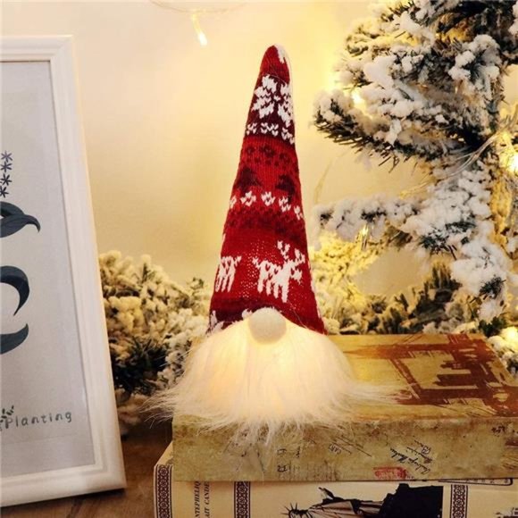 Christmas Gnome Lights, Swedish Santa Tomte, Nordic Decorations Set of 4 - Picture 6 of 7